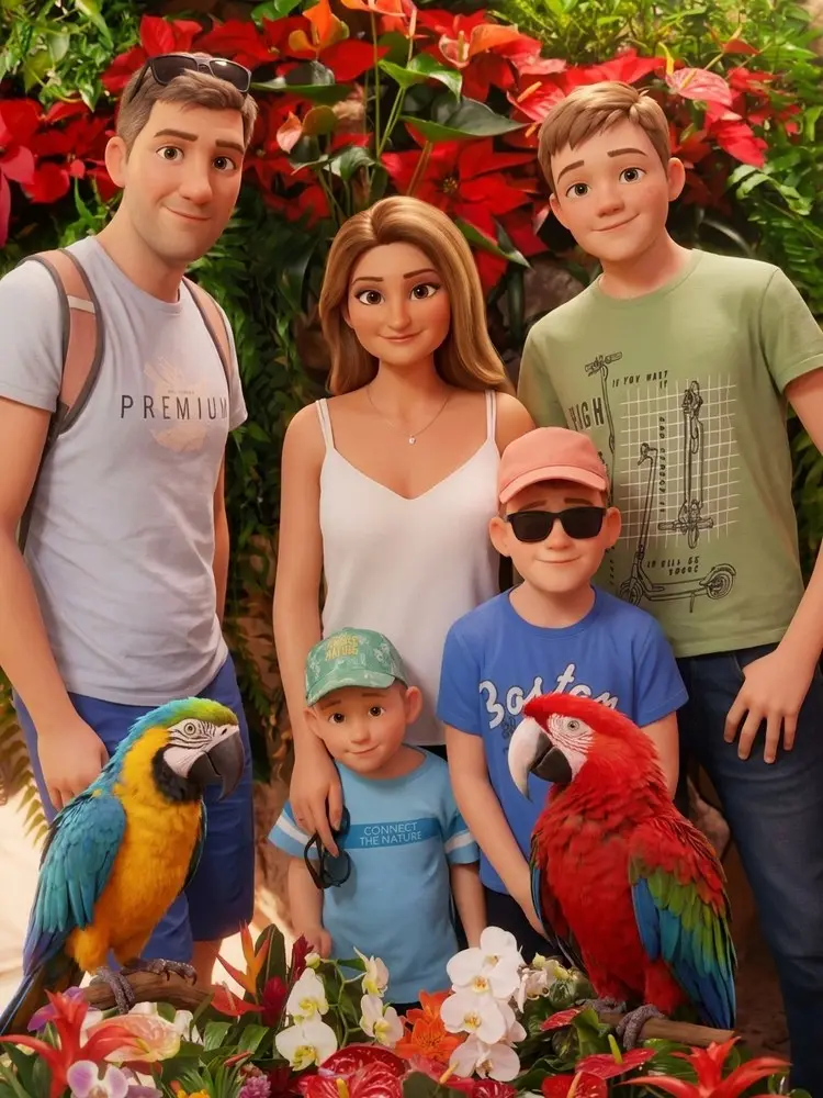 The same trip drawn as the Finlo cartoon characters